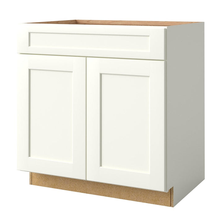 allen + roth Aveley 33-in W x 34.5-in H x 24-in D Linen 1-Drawer Base Fully Assembled Cabinet (Flat Panel Shaker Style)