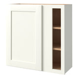 allen + roth Aveley 30-in W x 30.125-in H x 12-in D Linen Blind Corner Wall Fully Assembled Cabinet (Flat Panel Shaker Style)