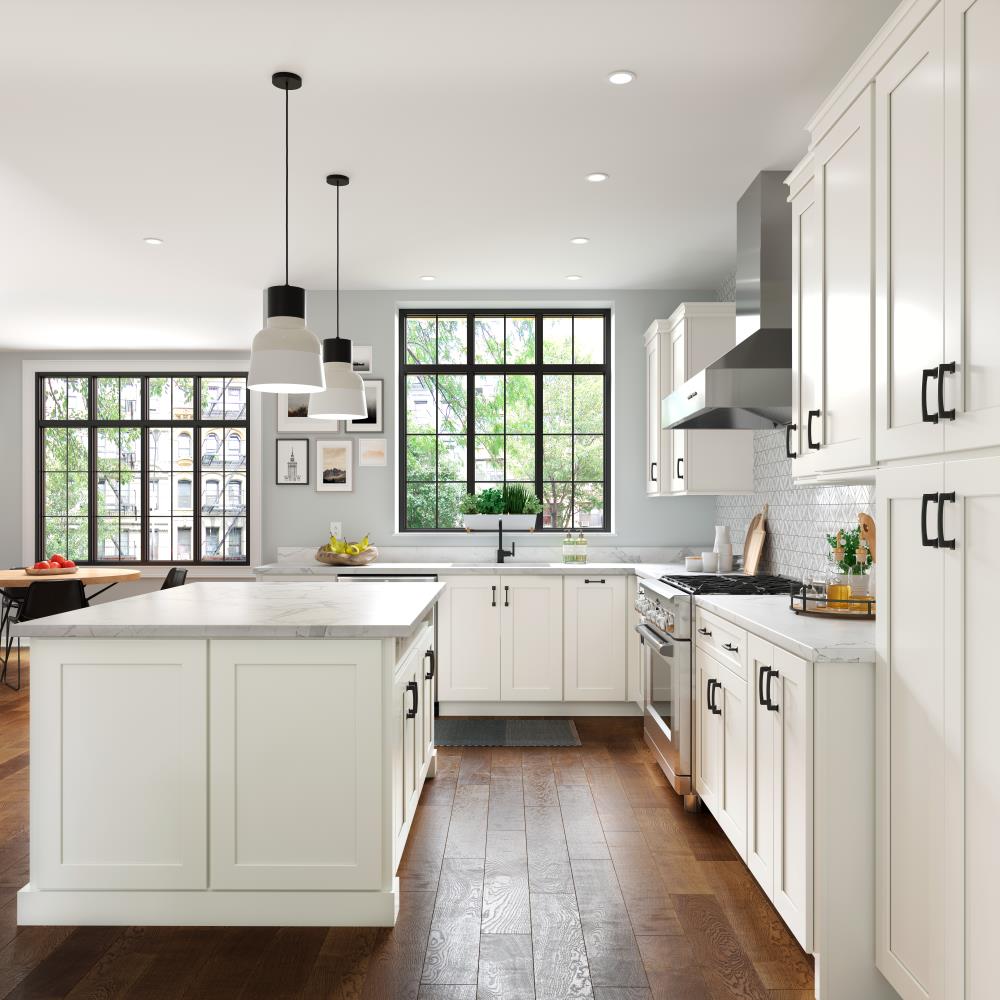 allen + roth Aveley 18-in W x 18.125-in H x 12-in D Linen Wall Fully Assembled Cabinet (Flat Panel Shaker Door Style)