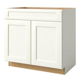 allen + roth Aveley 36-in W x 34.5-in H x 24-in D Linen 1-Drawer Base Fully Assembled Cabinet (Flat Panel Shaker Style)