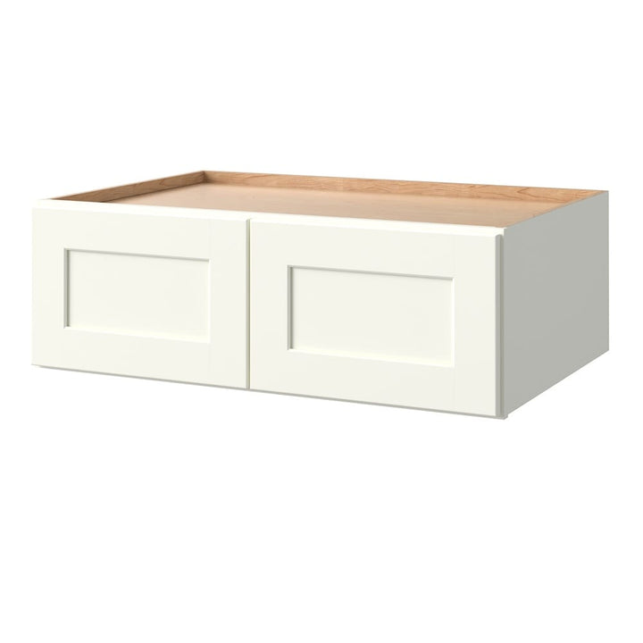 allen + roth Aveley 36-in W x 12.125-in H x 24-in D Linen Wall Fully Assembled Cabinet (Flat Panel Shaker Door Style)