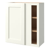 allen + roth Aveley 27-in W x 30.125-in H x 12-in D Linen Blind Corner Wall Fully Assembled Cabinet (Flat Panel Shaker Style)