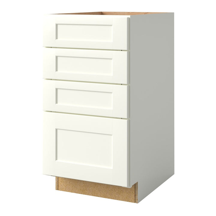 allen + roth Aveley 18-in W x 34.5-in H x 24-in D Linen 4-Drawer Base Fully Assembled Cabinet (Flat Panel Style)