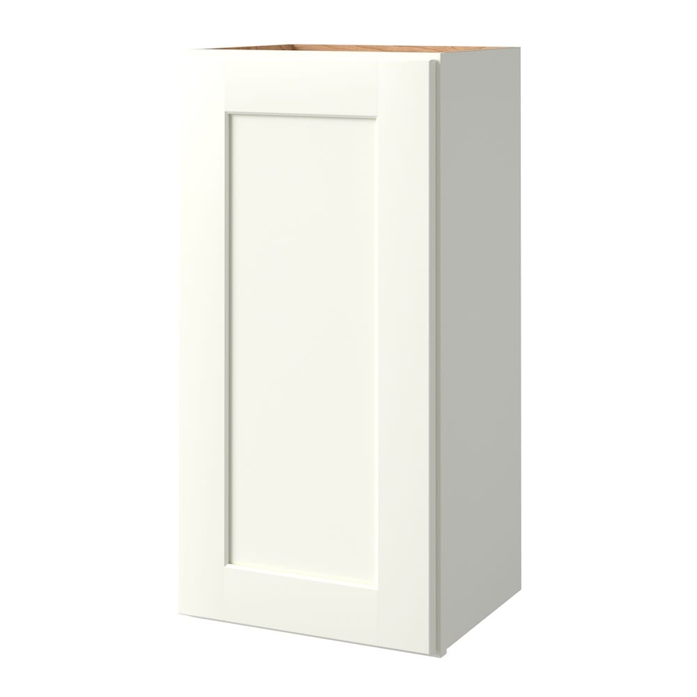 allen + roth Aveley 15-in W x 36.125-in H x 12-in D Linen Wall Fully Assembled Cabinet (Flat Panel Shaker Door Style)