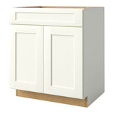 allen + roth Aveley 30-in W x 34.5-in H x 24-in D Linen Sink Base Fully Assembled Cabinet (Flat Panel Shaker Style)