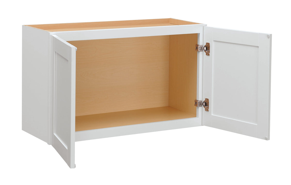 Diamond NOW Arcadia 36-in W x 18-in H x 12-in D White Wall Fully Assembled Cabinet (Recessed Panel Shaker Door Style)