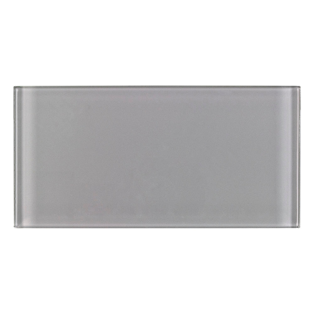 Elida Ceramica Grey Glass 4-in x 8-in Glossy Subway Wall Tile
