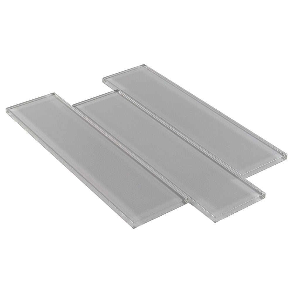 Elida Ceramica Gray 3-in x 12-in Glossy Glass Subway Wall Tile