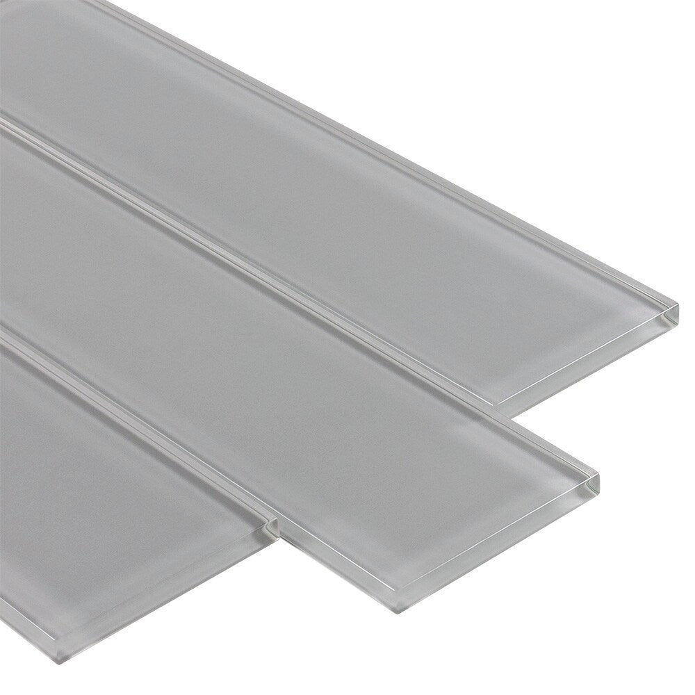 Elida Ceramica Gray 3-in x 12-in Glossy Glass Subway Wall Tile