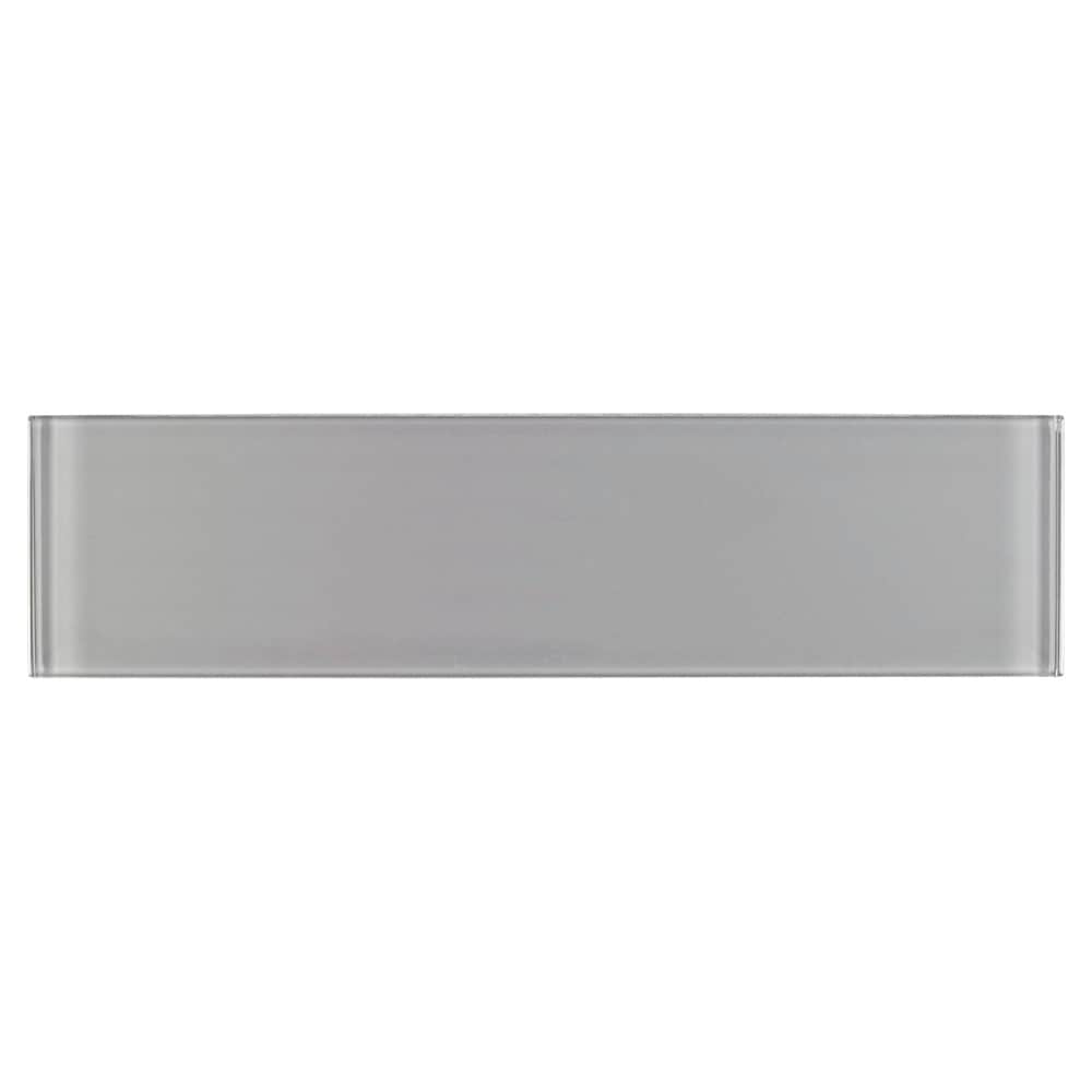 Elida Ceramica Gray 3-in x 12-in Glossy Glass Subway Wall Tile