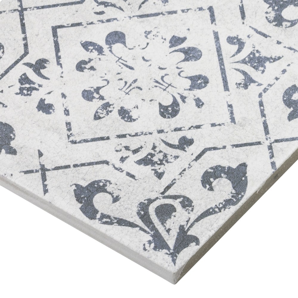Elida Ceramica Cardosa Deco Squares 6-in x 6-in Matte Porcelain Encaustic Wall Tile
