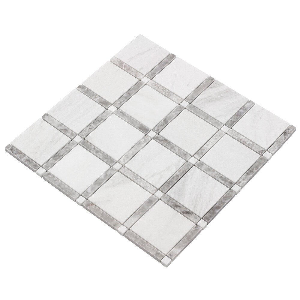 Elida Ceramica White 12-in x 12-in Honed Natural Stone Marble Uniform Squares Floor and Wall Tile