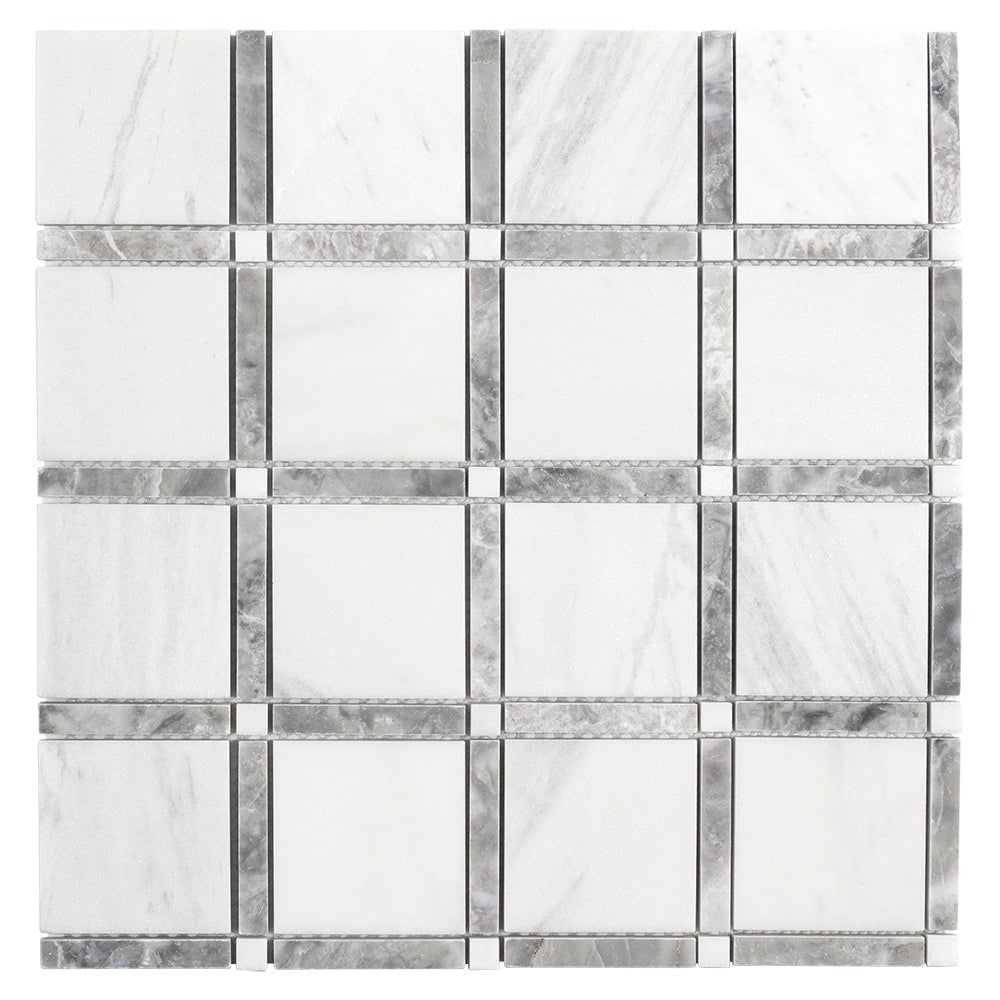 Elida Ceramica White 12-in x 12-in Honed Natural Stone Marble Uniform Squares Floor and Wall Tile
