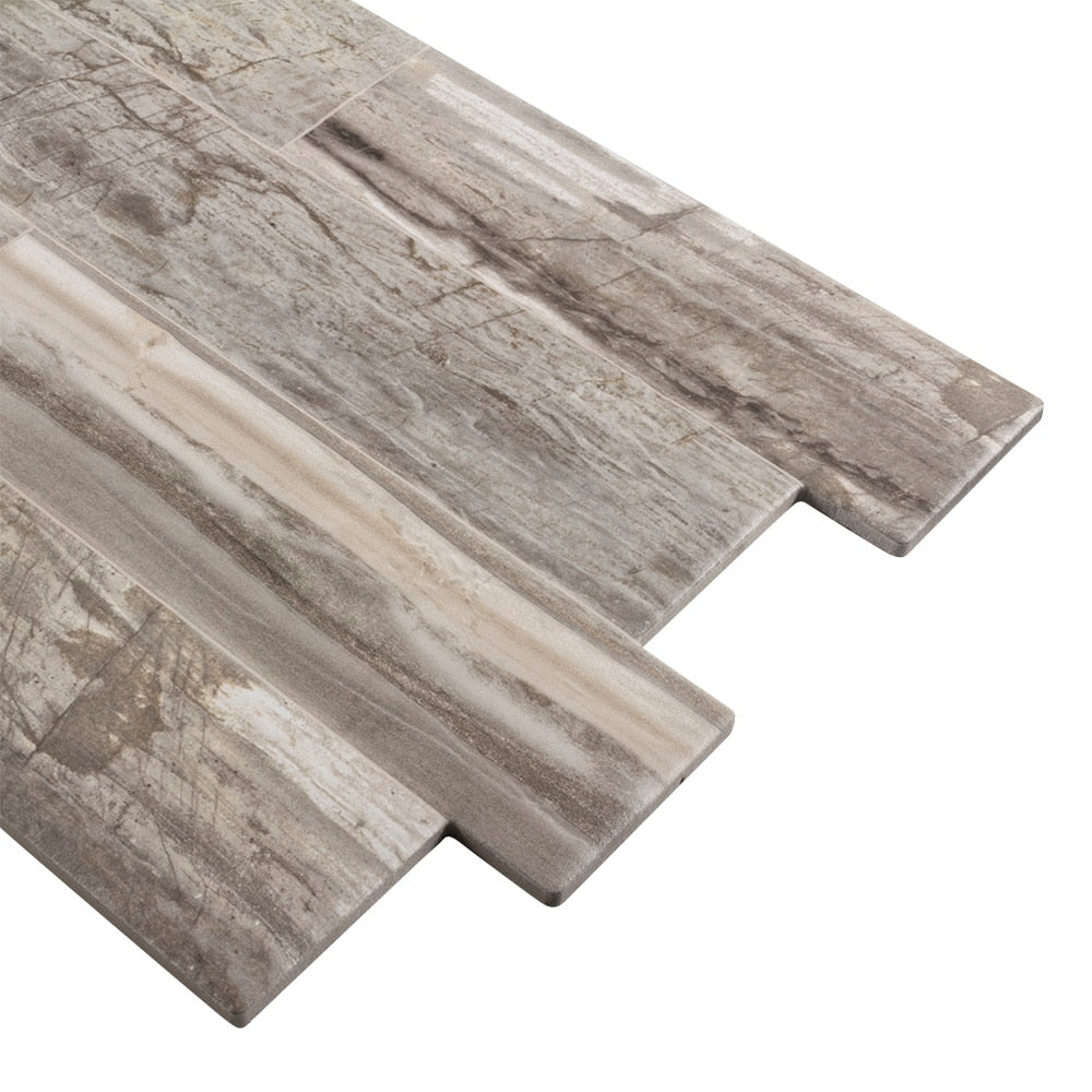 Elida Ceramica Natural Ledgewood Stone 13-in x 25-in Matte Porcelain Wood Look Wall Tile