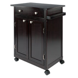 Winsome Wood Brown Wood Base with Mdf Top Rolling Kitchen Cart (17.72-in x 26.89-in x 34.02-in)