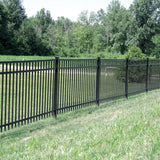 Freedom Concord/New Haven 7-ft H x 2-1/2-in W Black Aluminum Spaced Picket Flat-top Decorative Line Fence Post