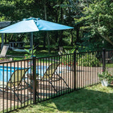 Freedom Easton 4-ft H x 6-ft W Black Aluminum Spaced Picket Flat-top Decorative Fence Panel