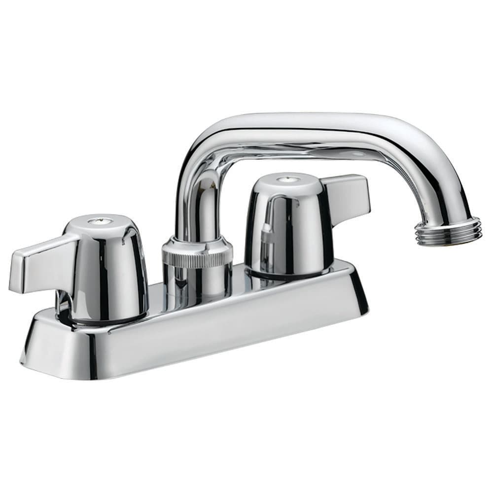 EZ-FLO Basic-N-Brass Chrome Utility Faucet, 2-Handle Deck-Mount