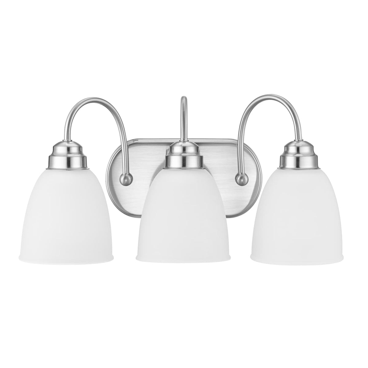 Project Source Wynfield 3-Light Brushed Nickel Traditional Vanity Light, 18.86-in Width