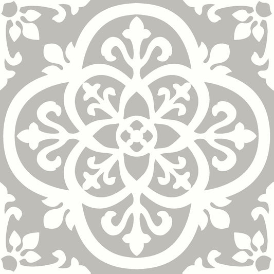FloorPops Grey 12-in x 12-in Water Resistant Peel and Stick Vinyl Tile Flooring, 20-sq ft Carton