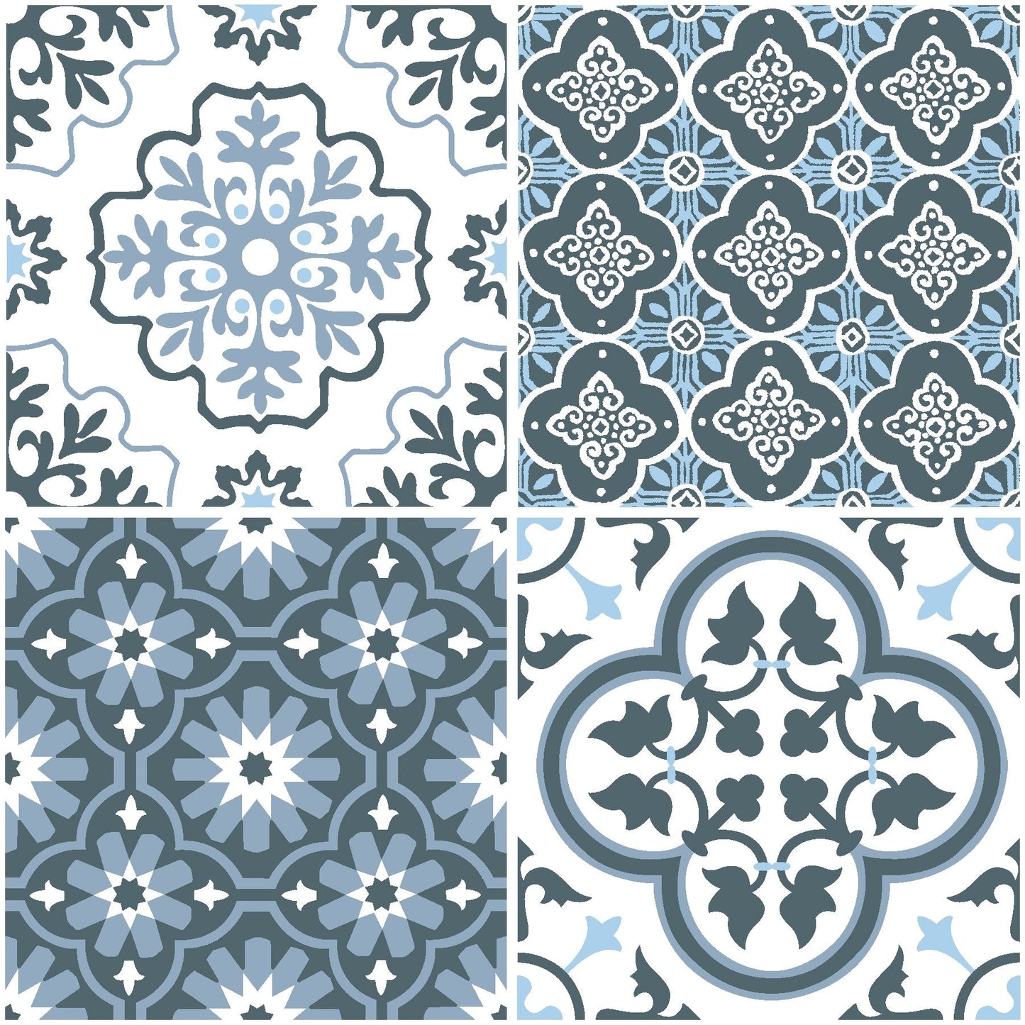FloorPops Blue 12-in x 12-in Water-Resistant Peel and Stick Vinyl Tile Flooring, 20-sq ft Carton