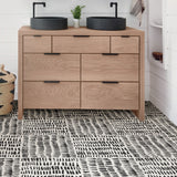FloorPops Noleby 20-Piece 12-in x 12-in Black Peel-and-Stick Vinyl Floor Tile