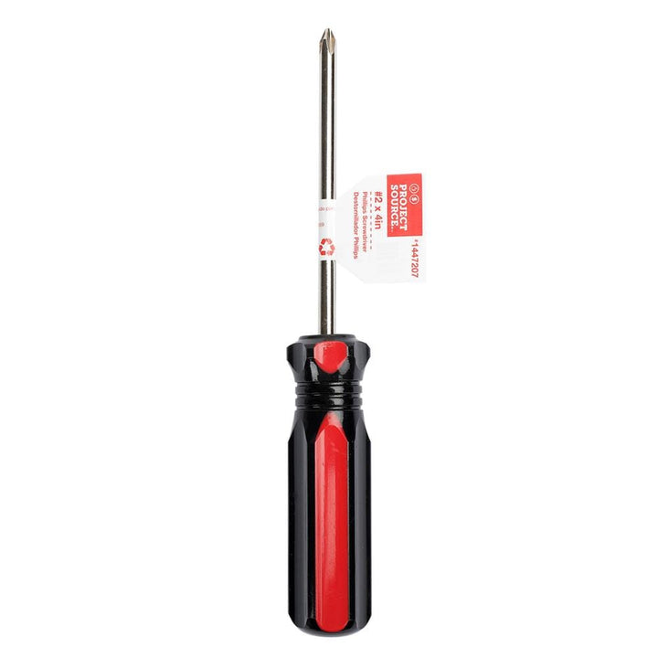 Project Source Plastic Handle Magnetic #2 Phillips Screwdriver, 4-in Shaft