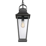 Quoizel Galveston Mottled Black Traditional Seeded Glass Outdoor Lantern Pendant Light, 24-in, GLV1908MB