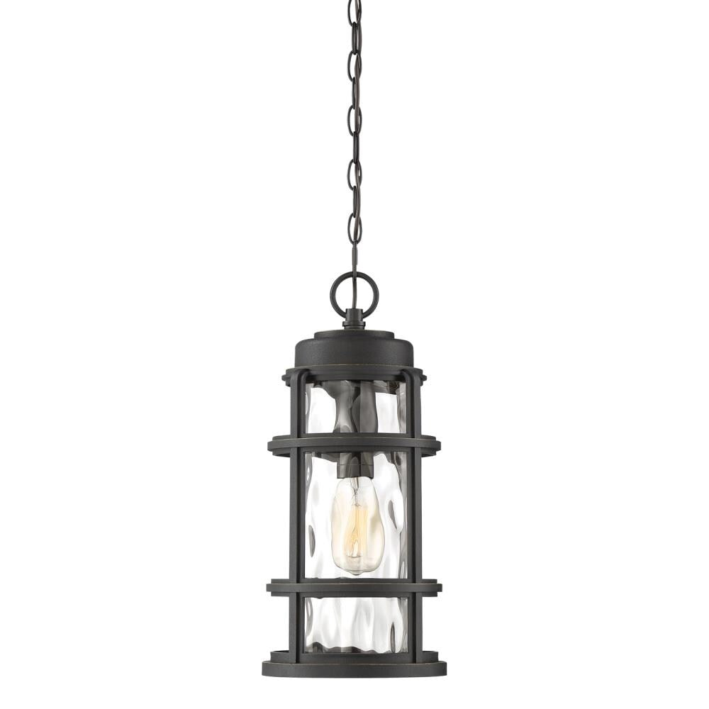 Quoizel DeSoto Palladian Bronze Transitional Clear Glass Lantern Pendant Light
