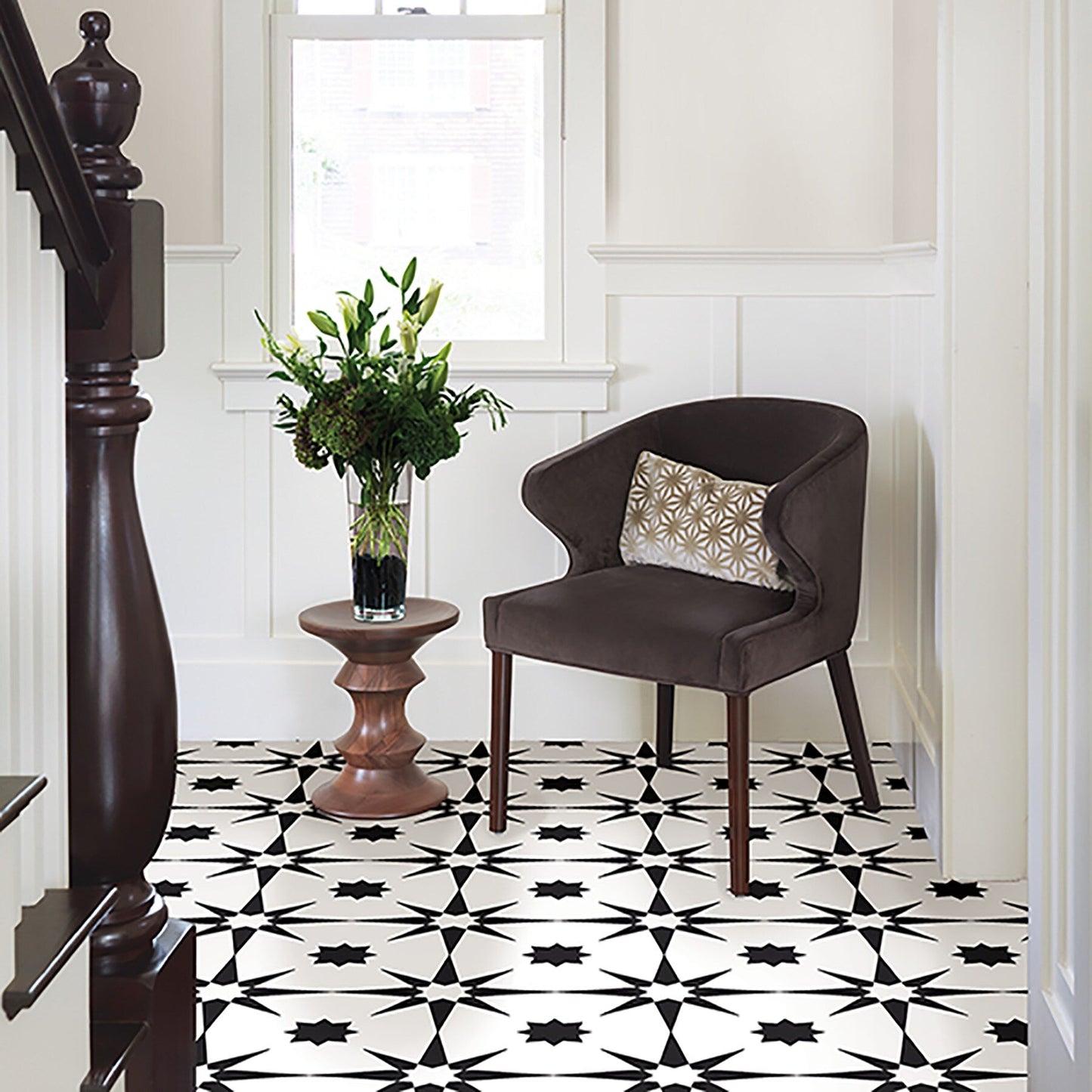 FloorPops Black 12-in x 12-in Water Resistant Peel and Stick Vinyl Tile Flooring (20-sq ft)