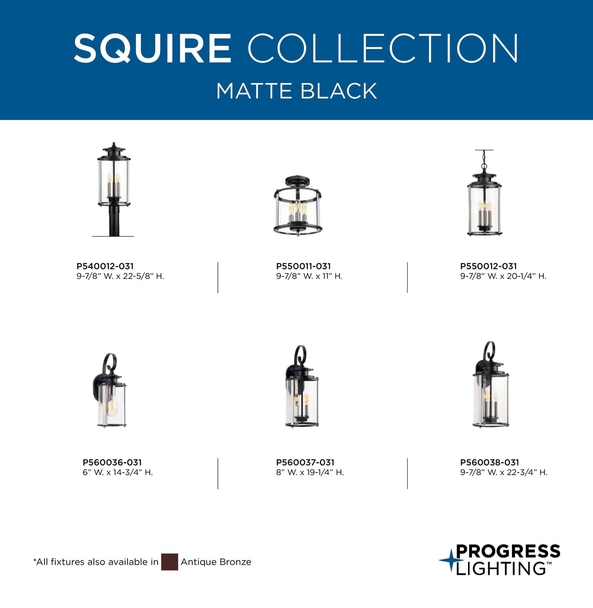 Progress Lighting Squire 3-Light Black Traditional Clear Glass Lantern Mini Indoor/Outdoor Hanging Pendant Light