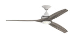 Fanimation Spitfire 60-in Matte White LED Indoor/Outdoor Smart Ceiling Fan with Remote (3-Blade)