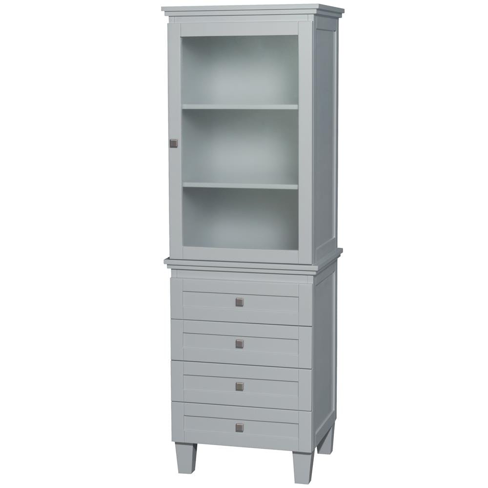 Wyndham Collection Acclaim 24-in W x 72.25-in H x 20-in D Espresso Oak Freestanding Linen Cabinet