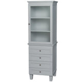 Wyndham Collection Acclaim 24-in W x 72.25-in H x 20-in D Espresso Oak Freestanding Linen Cabinet
