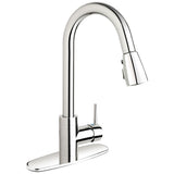 Keeney Polished Chrome 1-Handle Deck-Mount Pull-Down Kitchen Faucet with Deck Plate