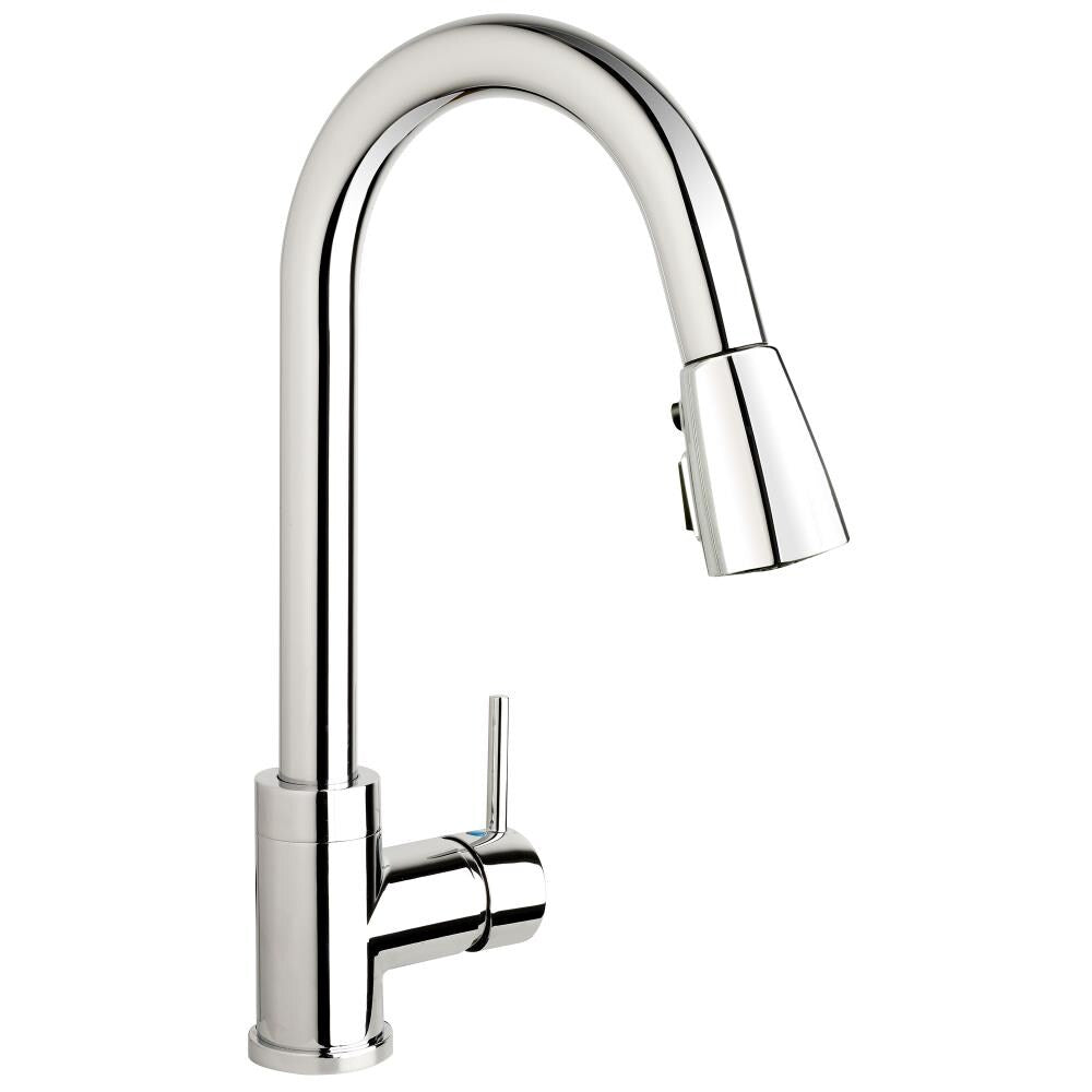 Keeney Polished Chrome 1-Handle Deck-Mount Pull-Down Kitchen Faucet with Deck Plate