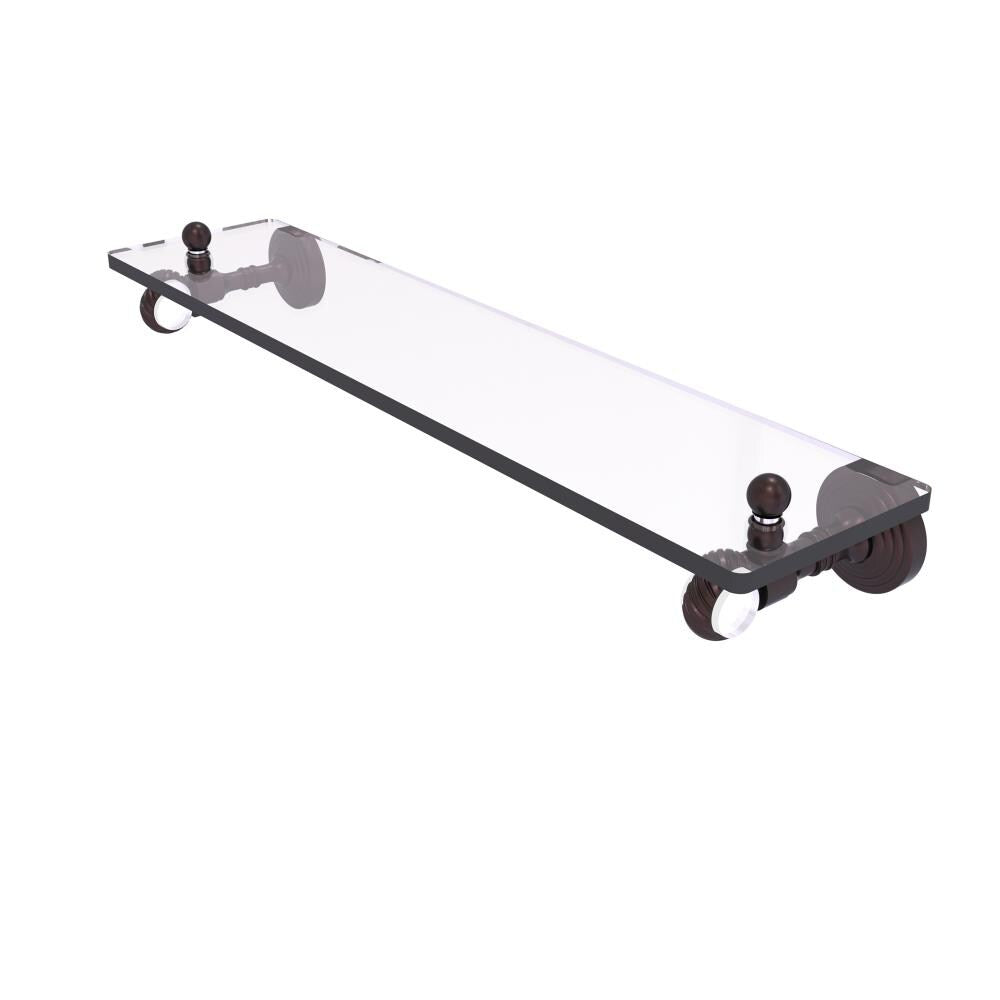 Allied Brass Pacific Grove Antique Bronze 1-Tier Brass Wall Mount Bathroom Shelf, 22-in