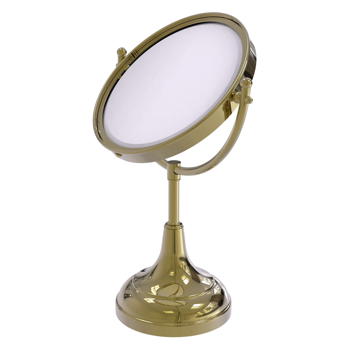 Allied Brass 8-in x 15-in Polished Brass Double-Sided Magnifying Countertop Vanity Mirror
