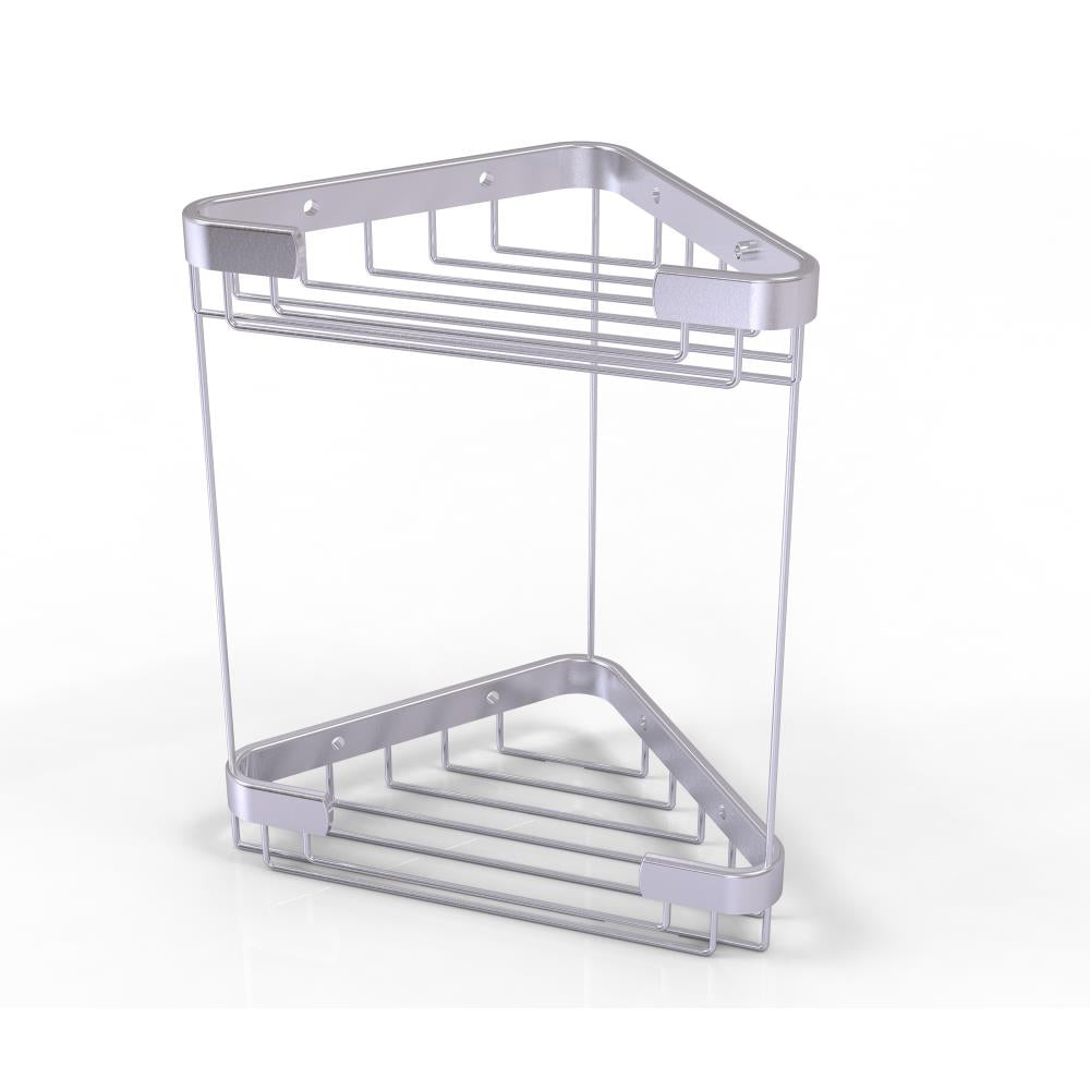 Allied Brass 1.7-in H Screw Mount Solid Brass Satin Chrome Hanging Shower Caddy