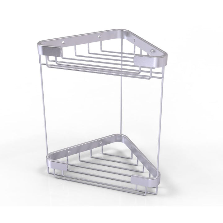 Allied Brass 1.7-in H Screw Mount Solid Brass Satin Chrome Hanging Shower Caddy