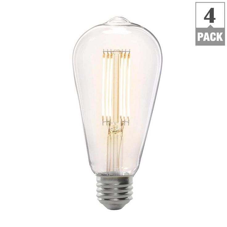 Feit Electric 75-Watt Equivalent ST19 Dimmable Clear Glass Vintage Edison LED Light Bulb With Cage Filament Warm White (4-Pack)