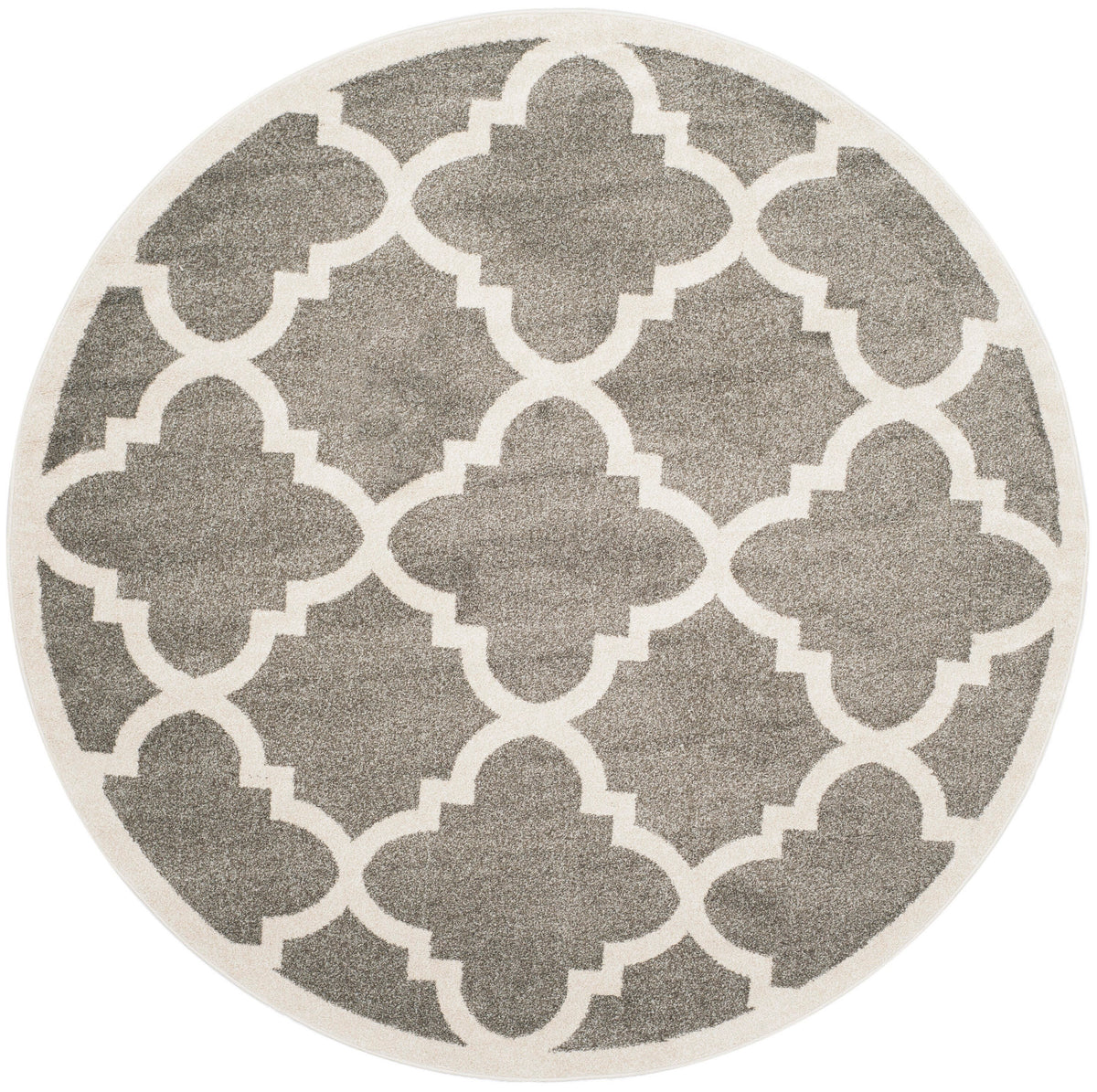 Safavieh Amherst Pompey 7 x 7 Dark Gray/Beige Round Indoor/Outdoor Trellis Farmhouse/Cottage Area Rug