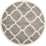 Safavieh Amherst Pompey 7 x 7 Dark Gray/Beige Round Indoor/Outdoor Trellis Farmhouse/Cottage Area Rug