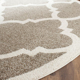 Safavieh Amherst Pompey 7 x 7 Dark Gray/Beige Round Indoor/Outdoor Trellis Farmhouse/Cottage Area Rug