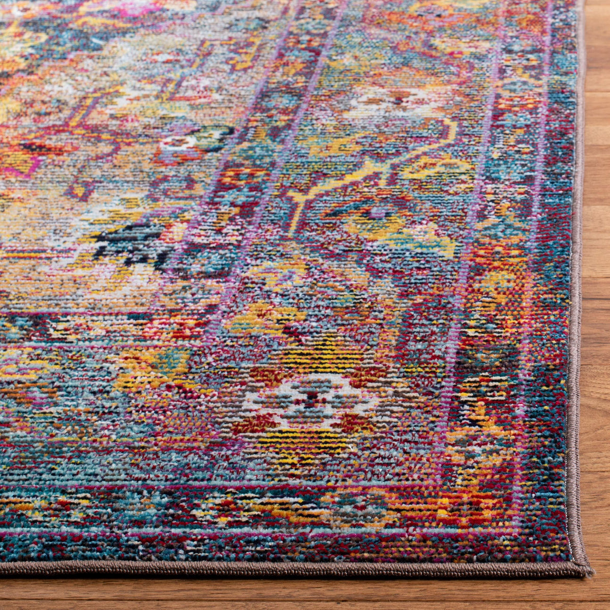 Safavieh Crystal Celeste 2 x 7 Navy/Light Blue Indoor Distressed Overdyed Vintage Runner Rug