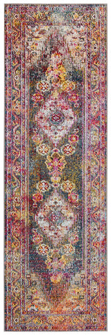 Safavieh Crystal Celeste 2 x 7 Navy/Light Blue Indoor Distressed Overdyed Vintage Runner Rug