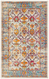 Safavieh Crystal Thomas 3 x 5 Cream/Teal Indoor Distressed/Overdyed Vintage Throw Rug