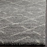 Safavieh Arizona Myra Shag 5 x 5 Gray/Ivory Round Indoor Trellis Moroccan Area Rug