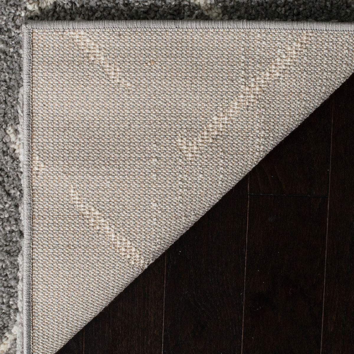 Safavieh Arizona Myra Shag 5 x 5 Gray/Ivory Round Indoor Trellis Moroccan Area Rug