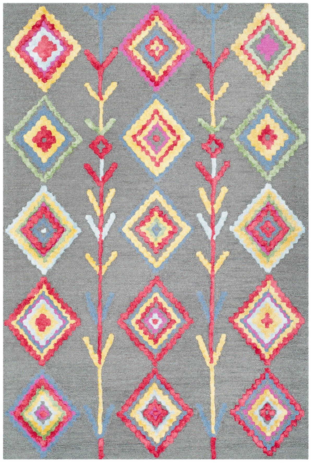Safavieh Bellagio Montoro 2 x 3 Dark Gray/Multi Indoor Abstract Global Handcrafted Throw Rug